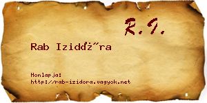 Rab Izidóra névjegykártya
